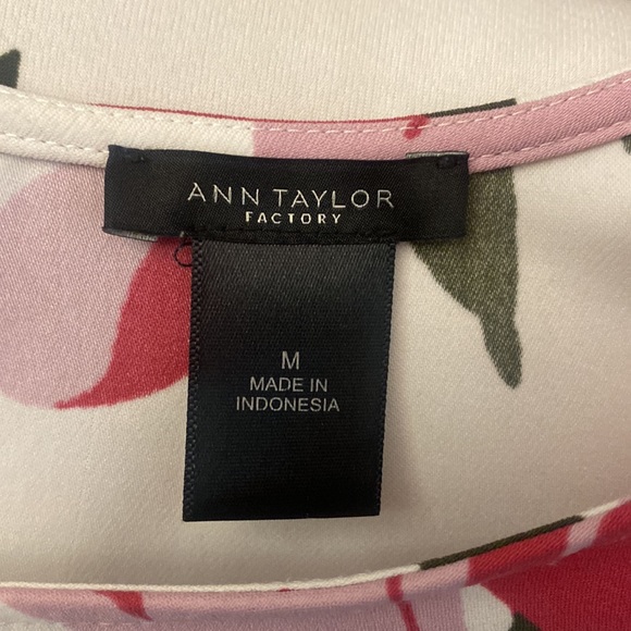 Ann Taylor Floral Double Bell Sleeve Blouse - Picture 7 of 8